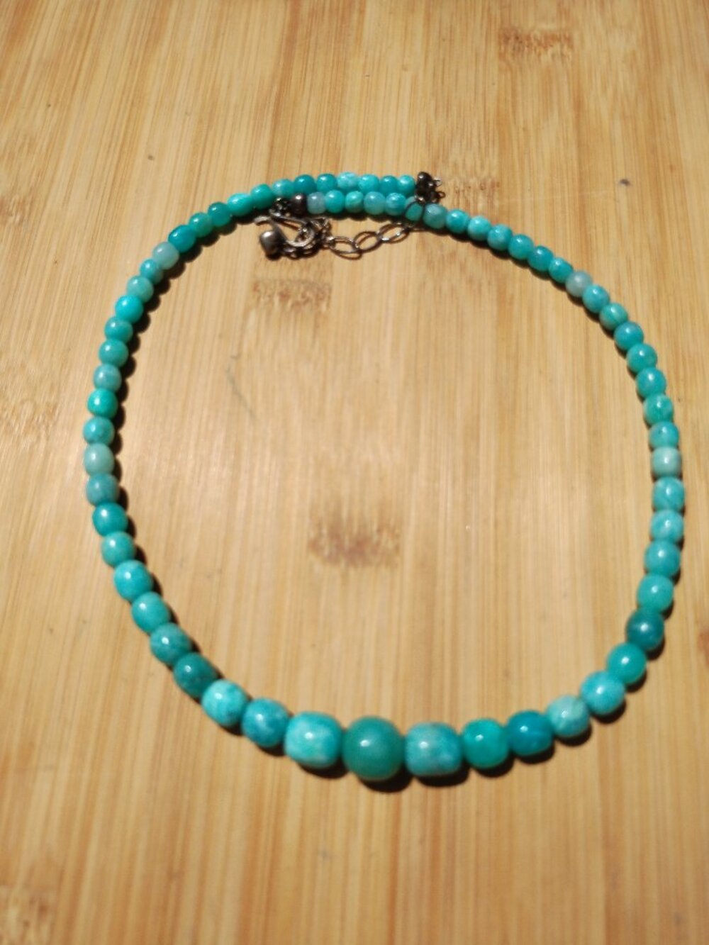 Jay King DTR mine finds Amazonite bead necklace 925 Sterling Silver